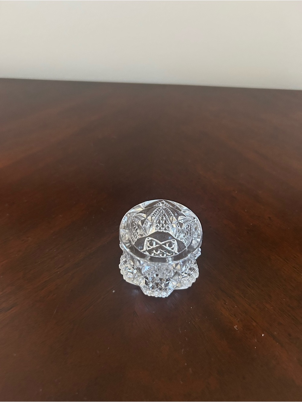 Star Crystal Glass Vintage Salt Cellar Dip